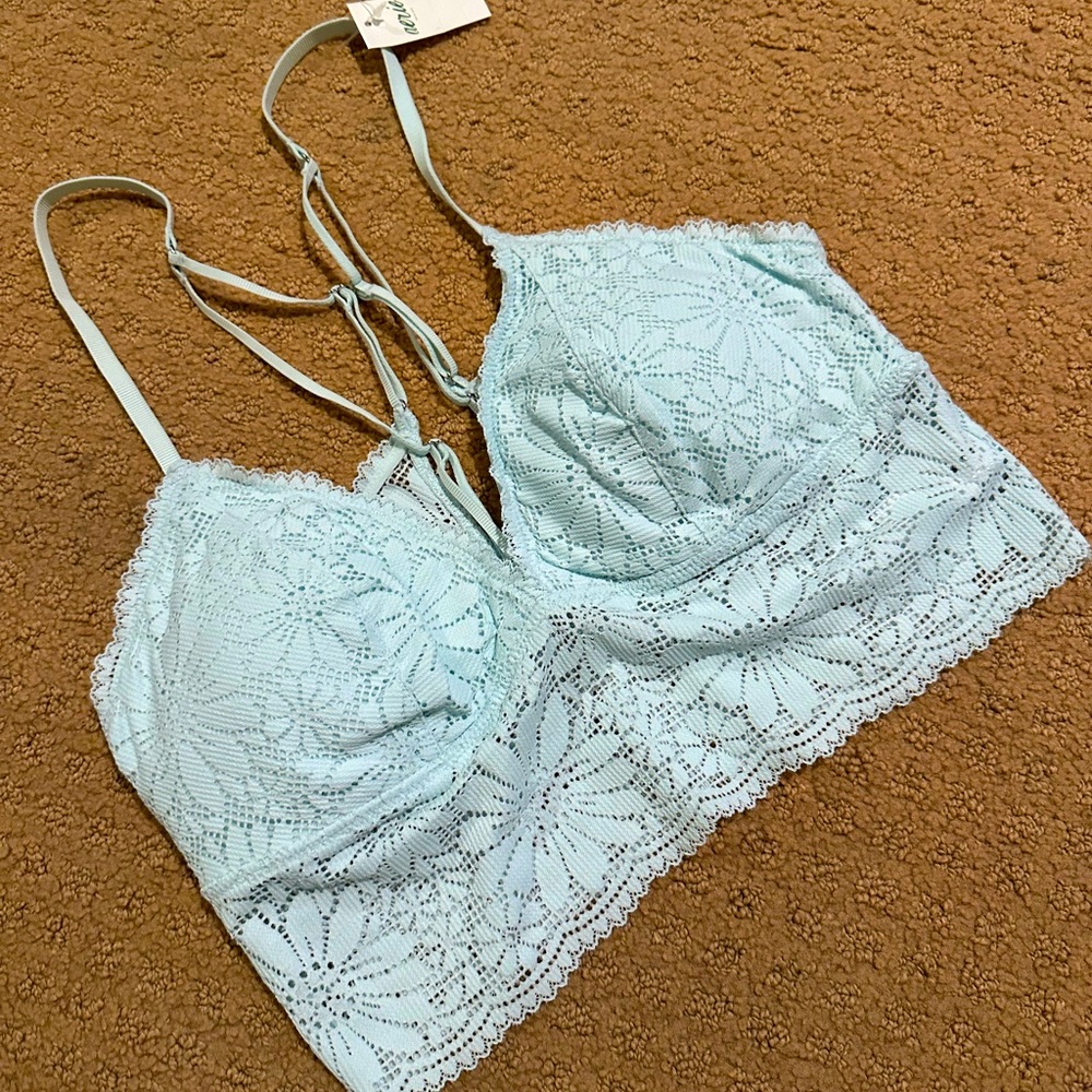 Aerie Ice Blue Lace Bralette
